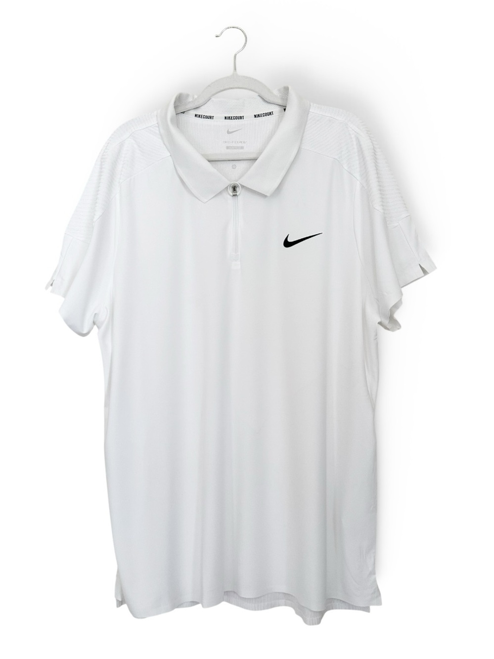 Nike Court Dri-FIT ADV Slam Men's Tennis Polo White/Black - Size XXL EUC